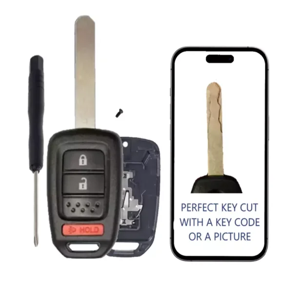 KEY CUT SERVICE Remote Key Shell 3B for Honda FIT CR-V CROSSTOUR 2013 - 2019