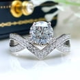 thumbnail image 3 of APIPEE Modern Anniversary Valentine's Day For Women Ladies Comfortable Fit Dazzling CZ Cubic Zirconia Ring Perfect Present Gift Box Included, 3 of 8