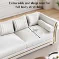 thumbnail image 4 of Wiilayok 86.7" 3 Seat & 62" Loveseat Luxury Velvet Sofa Set, Chesterfield Mid Century Modern Couches, Thick Backrest, Gold Stainless Trim, Beige Gold for Living Room Office, 4 of 9