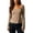 A-Khaki21, variant on Womens Tees Square Neck Lettuce Hem Flare Long Sleeve Slub Slim Tops Trendy Casual Fitted Shirts