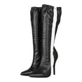 thumbnail image 5 of Liliana Side Stripe Pointy Toe Stiletto Knee High Boots, 5 of 8