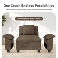 thumbnail image 3 of Sophia&William 123.6"L Modular Sectional Sofa Sets, Modern Chenille Couch 4-Seat Deep Sofa 3 Pillows & Ottomans for Living Room,Taupe, 3 of 10
