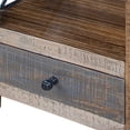 thumbnail image 3 of Niya 26 Inch Side End Table, Solid Pine Wood, Single Drawer, Brown Finish, 3 of 5