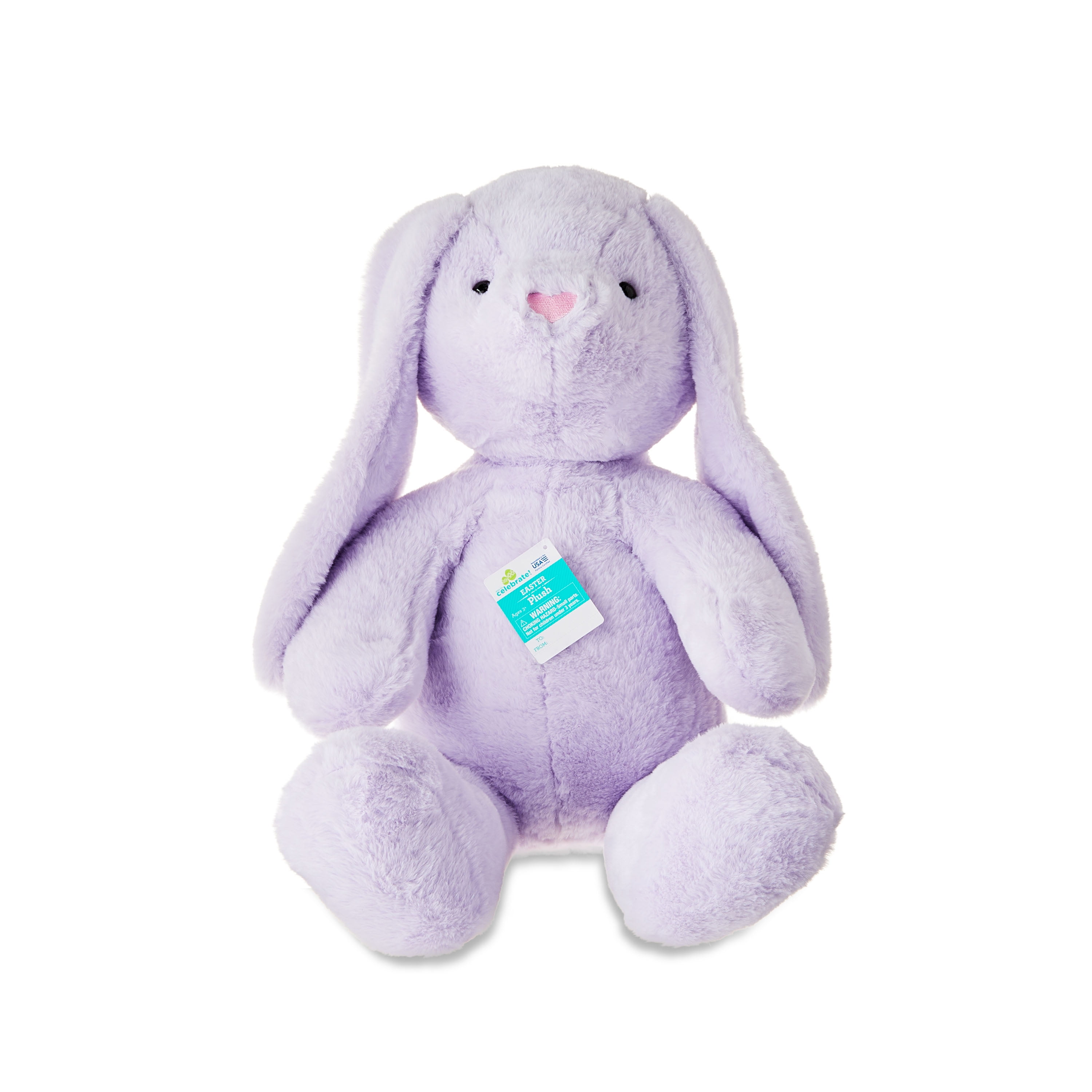 Way To Celebrate Easter Bunny Plush, Purple, 22 in