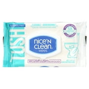 Nice N CLEAN SecureFLUSH Alcohol Free Flushable Wipes, Gentle for Sensitive Skin, 3 Flip-Top Packs (126 Total Wipes)