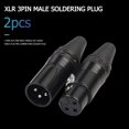 thumbnail image 2 of AMERTEER 1 Pair XLR 3Pin Male Female DIY Audio Cable Connectors Solder Plug (Green), 2 of 9