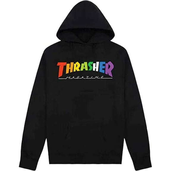 Thrasher Rainbow Mag Hooded Sweatshirt Small Black