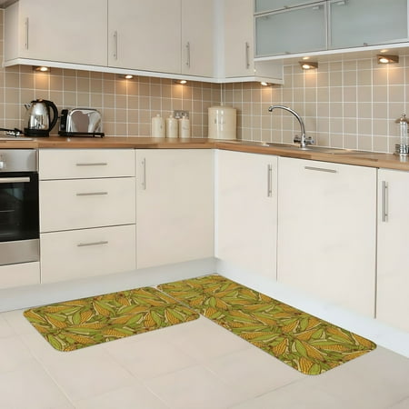 

Kitchen Mats for Floor 2 Piece - Corn 6 Anti Fatigue Mats for Kitchen Floor Kitchen Rugs Non Slip Washable Mat for Home Kitchen Decor