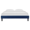 thumbnail image 3 of Modway Reign Queen Performance Velvet Platform Bed Frame in Navy, 3 of 5
