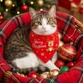 thumbnail image 4 of Sruoe Pet Holiday Triangle Bandana, Red Reindeer Snowflake Merry Christmas Print Tie‑On Dog Scarf, Holiday Bib for Dogs & Cats, Christmas Pet Accessory, 4 of 6