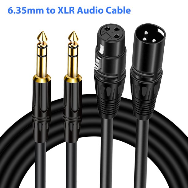EEEkit Balanced 6.35mm(1/4 inch) TRS Mono to XLR Male/Female Cable Gold