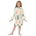 thumbnail image 6 of FORMRS Niños Bathrobe Unisex Hooded Robe Soft Plush Pajamas Sleepwear, Size 7-9T, Beige Abstract, 6 of 7