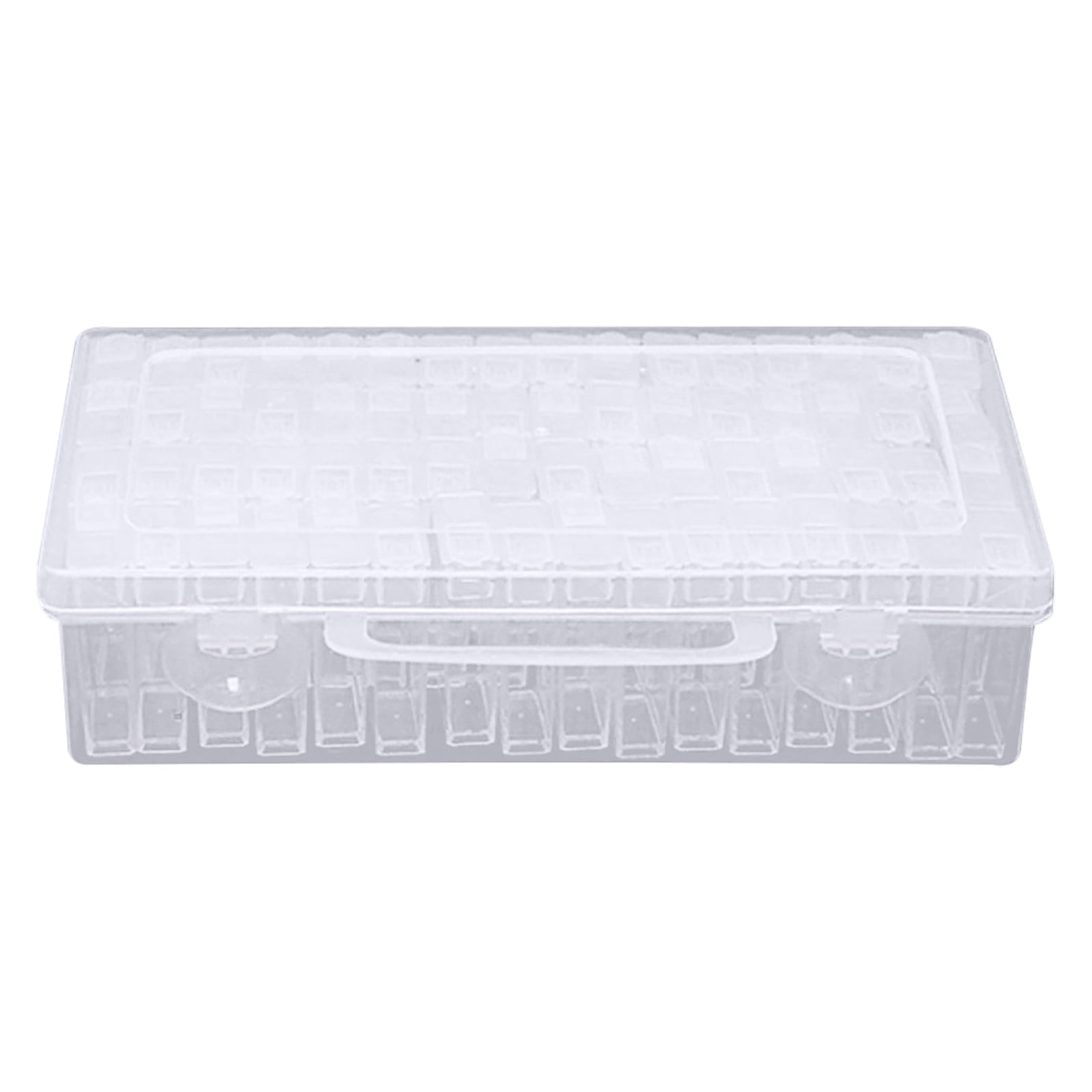 Grid Storage Box Cozival 64-Grid Transparent Plastic Storage Box with Dividers - Adjustable Organizer for Jewelry, 5D Embroidery & Art Accessories, Portable for Crafts & Beads, Craft Organizer, White