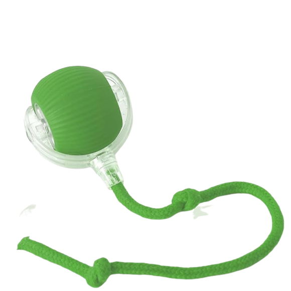 Whisker Wonder Ball: Green Interactive Cat Toy for Playful Pets with Self-Moving Modes and Durable Design