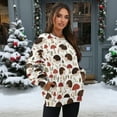 thumbnail image 3 of Xoenoiee Hedgehog Mushroom Leaves Print Women Pullover Sweatshirt Long Sleeve Jacket Oversized Sweatshirts Warm Fuzzy Sweaters Outerwear with Side Pockets, Size 2XL, 3 of 7