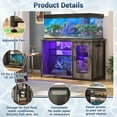 thumbnail image 5 of Aheaplus 55-75 Gallon Aquarium Stand with Power Outlets & LED Light, Reversible Fish Tank Stand with Cabinet for Fish Tank Accessories Storage, Heavy Duty Metal Frame, 880LBS Capacity, Gray Oak, 5 of 7