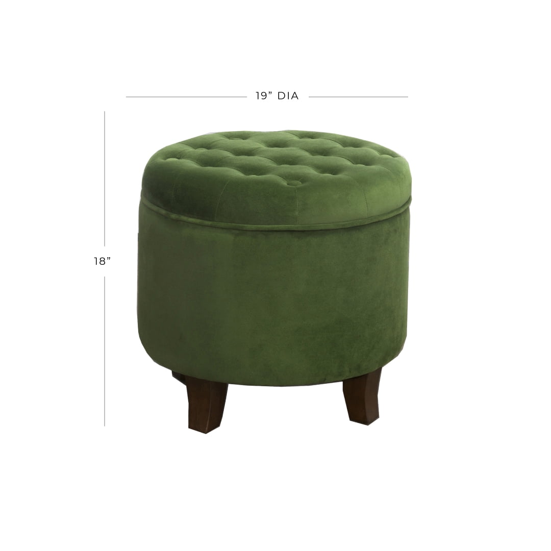 HomePop Tufted Round Ottoman with Storage, Multiple Colors