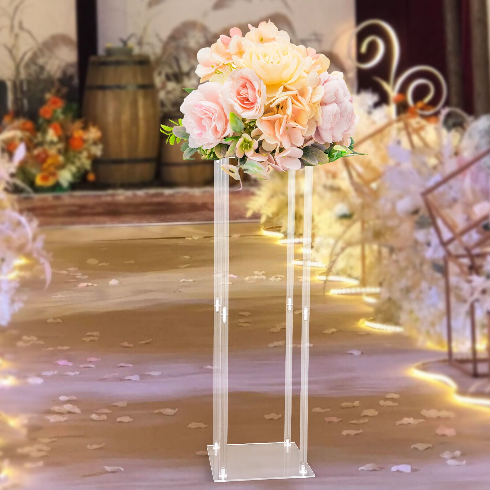 Acrylic Flower Stand Vase Column Stand Wedding Flower Stand for Bar