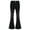 Black, variant on Sholeno Girls Casual Stretchy Flared Jeans Straight Leg Denim Bell Bottoms Pants Children Elastic Waist Trousers Blue 7-8