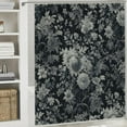 thumbnail image 6 of Awypu Black Brown Daisy Floral Block Print Flowers Decorative Waterproof Shower Curtain Multiple Sizes Durable and Washable White, 6 of 7