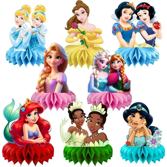 CICICO 8 Piezas Centros de Mesa Doble Cara Princesa
