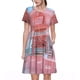 thumbnail image 1 of Fotbe Pastel Pink Beach Cafe Vestido Largo de Moda para Mujer, Vestido Tipo Camiseta con Manga Corta y Estilo Casual a Rayas y Bloques de Color, 1 of 6