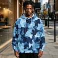 thumbnail image 6 of FENGYOU Mens Fleece Lined Pullover Hoodie Long Sleeve Hooded Sweatshirt Relaxed Fit Camo Print Casual Streetwear Top Light Blue 2XL, 6 of 7