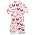 thumbnail image 4 of Goodtrade8 Womens Short Sleeved Tops Shorts Pajama Sets Soft Valentines Day Sleepwear Loungewear Pjs Sets Gifts for Girlfriend 2 Pieces Love Home Pajamas for Women Summer, 4 of 7
