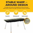 thumbnail image 4 of Sage Green Black Ombre Table Cloths for 8 Foot Rectangle Tables, Modern Abstract Striped Gradient Patio Waterproof Elastic Fitted Tablecloths, Washable Rectangular Table Cover for Camping, 4 of 8