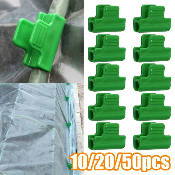 Travelwant 10/20/50Pcs Plastic Greenhouse Clamps Clips, Film Row Cover Netting Tunnel Hoop Clip, Frame Shelters Shading Net Rod Clip Greenhouse Film Clamps for Season Plant Extension Support 
