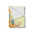 thumbnail image 2 of Saying Soft Flannel Fleece Throw Blanket, Cartoon Style Cottage Hut on Green Hilltop with Flourishing Garden Morning, Cozy Plush for Indoor and Outdoor Use, 50" x 60", Multicolor, by Ambesonne, 2 of 5