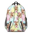 thumbnail image 3 of Highland Cow and Flower Print Backpack for School, Cute School Bag with Adjustable Shoulder Straps and Padded Back, 16.9"x12.6"x5.9", 3 of 5