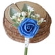thumbnail image 1 of Jumpingount Boutonniere de boda hecho a mano exquisito de apariencia realista con Boutonniere de novio de textura Accesorios de disfraces azul klein, 1 of 6