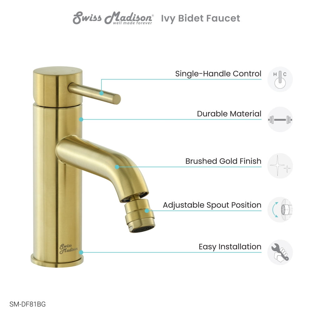 Ivy Bidet Faucet in Brushed Gold