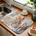 thumbnail image 5 of Retro Abstract Ocean Octopus Dish Drying Mat 16x18 inch Marine Life Starfish Watercolor Super Absorbent Microfiber Dish Drying Pad for Kitchen Countertops Sink Dish Drainer Racks Bar Mats 1 Pack, 5 of 8