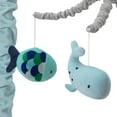 Lambs & Ivy Oceania Musical Baby Crib Mobile with Whales and Fish in