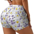 thumbnail image 2 of Fotbe Daisies Flowers Seamless Shorts, Womens Workout Shorts High Waist Stretch Booty Short for Gym/Yoga/Running/Biking-Medium, 2 of 9