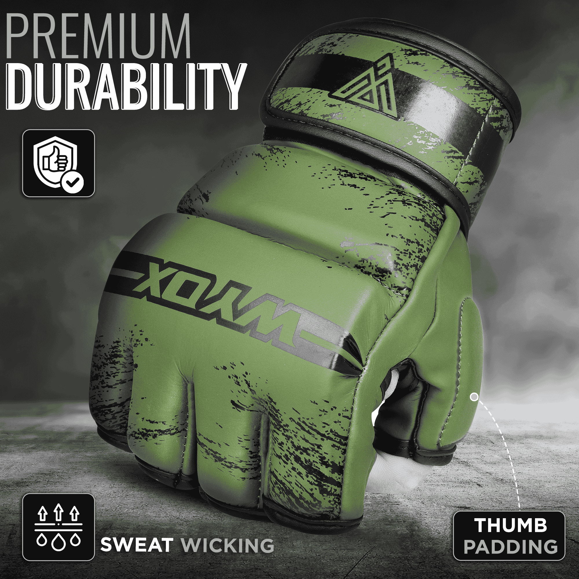 WYOX MMA Gloves for Men Adults, Training & Sparring Gloves with Wrist Support, Padded Knuckle Protection for Boxing, Kickboxing & Martial Arts