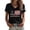 Black, variant on KLHDSF 250 Anniversary USA Merchandise Tops For Women V Neck Short Sleeve Printed T-Shirt Wine S