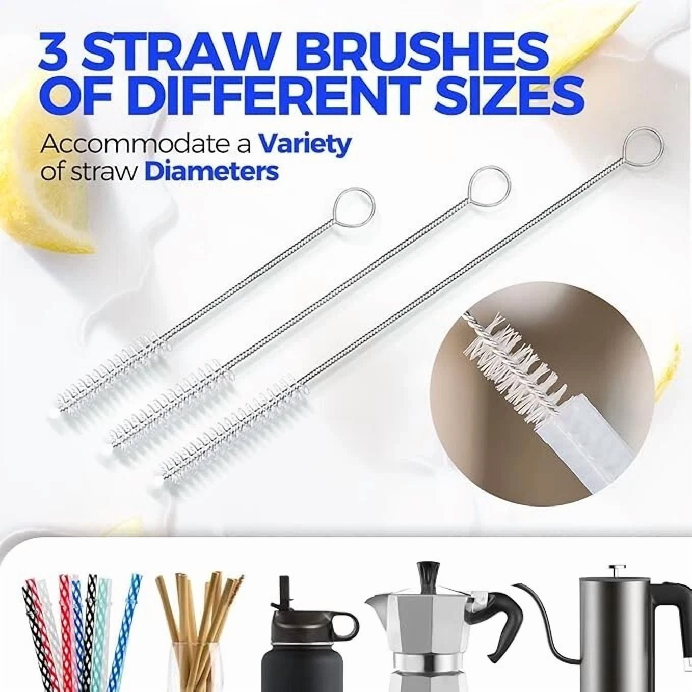 CIRCLE- "Set Of 5 Bottle Brush Cleaners – 14" Long Handle Stainless Steel Brushes"