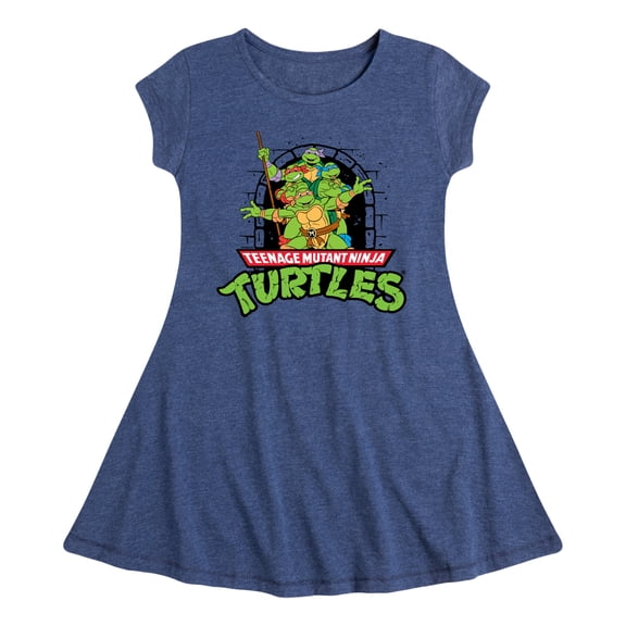 Teenage Mutant Ninja Turtles - Logo Character Group - Toddler & Youth Girls Fit & Flare Dress