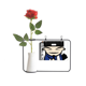 thumbnail image 1 of China Chinese obra maestra de dibujo Botella de decoración de jarrones colgantes de flores rosas artificiales, 1 of 3