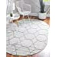 thumbnail image 3 of Unique Loom 3151502 3 x 5 ft. Geometric Trellis Frieze Oval Rug, Ivory, 3 of 15