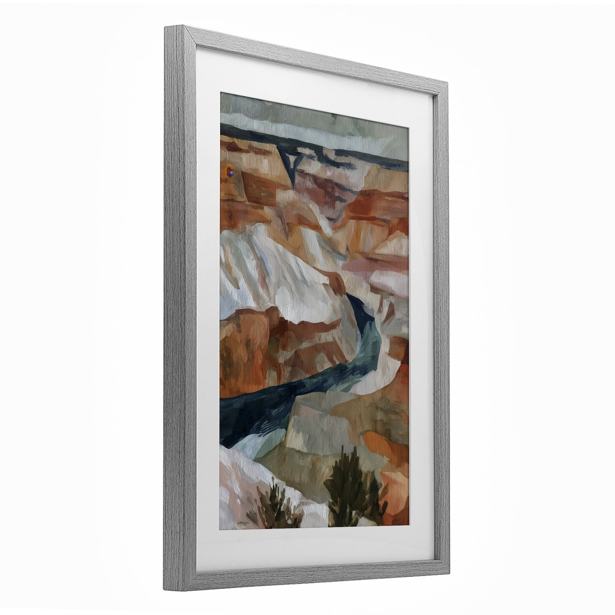 Stupell Industries Canyon Rim Textures Impression Gray Framed Print Under Glass, design by Chromatic Storm Studio