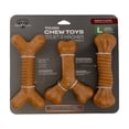 thumbnail image 1 of One Paw, 3 Pack Bamboo Fiber Bone Dog Toys, Durable and Good for Dental Health, Bacon Flavour, Fiber and Nylon Material, 1 of 11