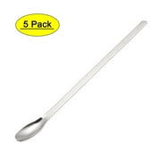 Uxcell 220mm Stainless Steel Micro Scoop Reagent Sampling Spoon 5 Pack