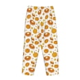 thumbnail image 5 of Xecao Pumpkin Maple Leaves Women's Straight Lounge Pajama Pants: The Epitome of Relaxed Sleepwear, 5 of 9