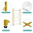 thumbnail image 4 of Dextrus 5-Tier Modern Open Display Bookcase for Living Room, Bedroom, or Office, White & Gold, 4 of 9