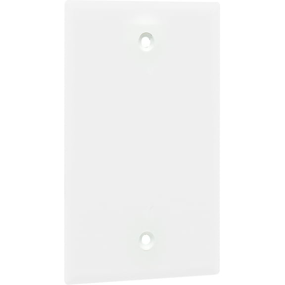 Hyper Tough Oversized Single Blank Outlet Plate, White, Nylon, 5in,  53136-T1