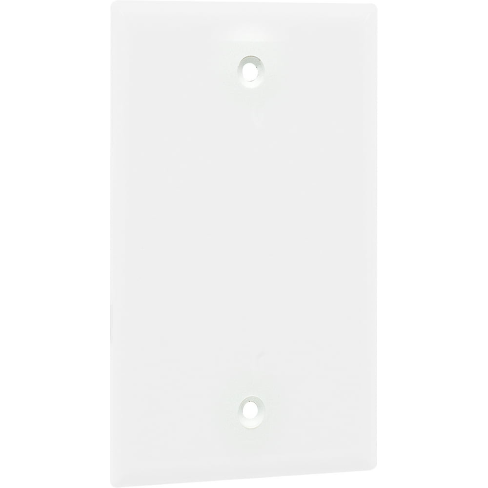 Hyper Tough Oversized Single Blank Outlet Plate, White, Nylon 53136